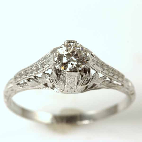 Platinum filigree ring hot sale