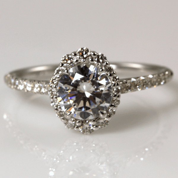 Round Brilliant Cut Oval Halo Engagement Ring Powers Jewelry
