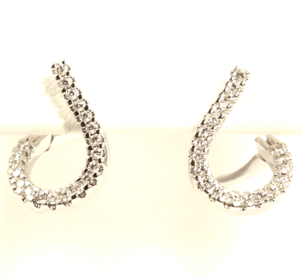 Round Diamond Curved Earrings