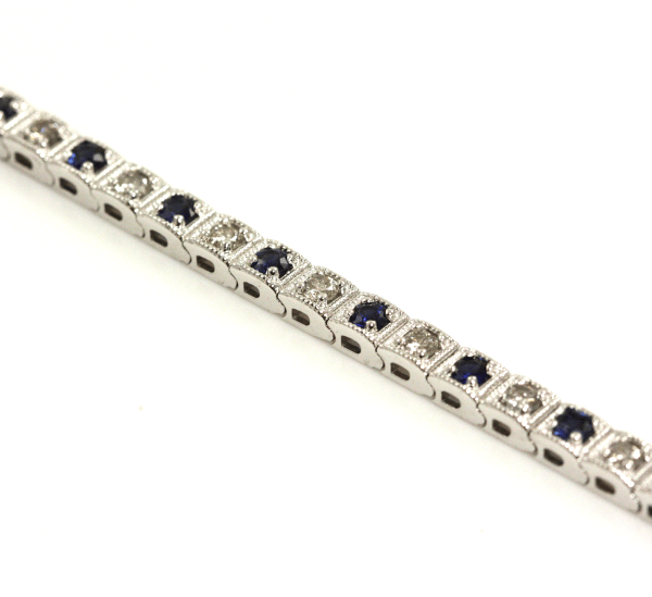 Round Sapphire & Diamond Bracelet